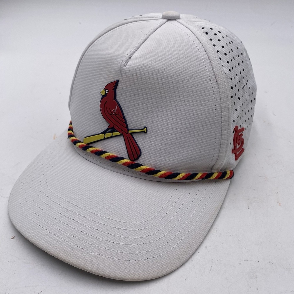 St Louis Cardinals Hat Alternate 3D Logo Rope‎ White SnapBack Mesh Cleaned